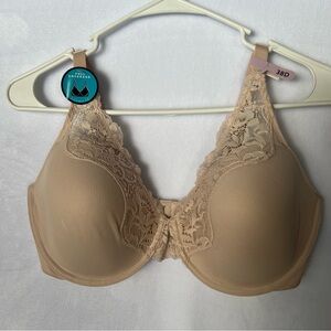 Bali One Smooth U Comfort Stretch Lace Underwire Bra -  38D Sandshell  DF0084